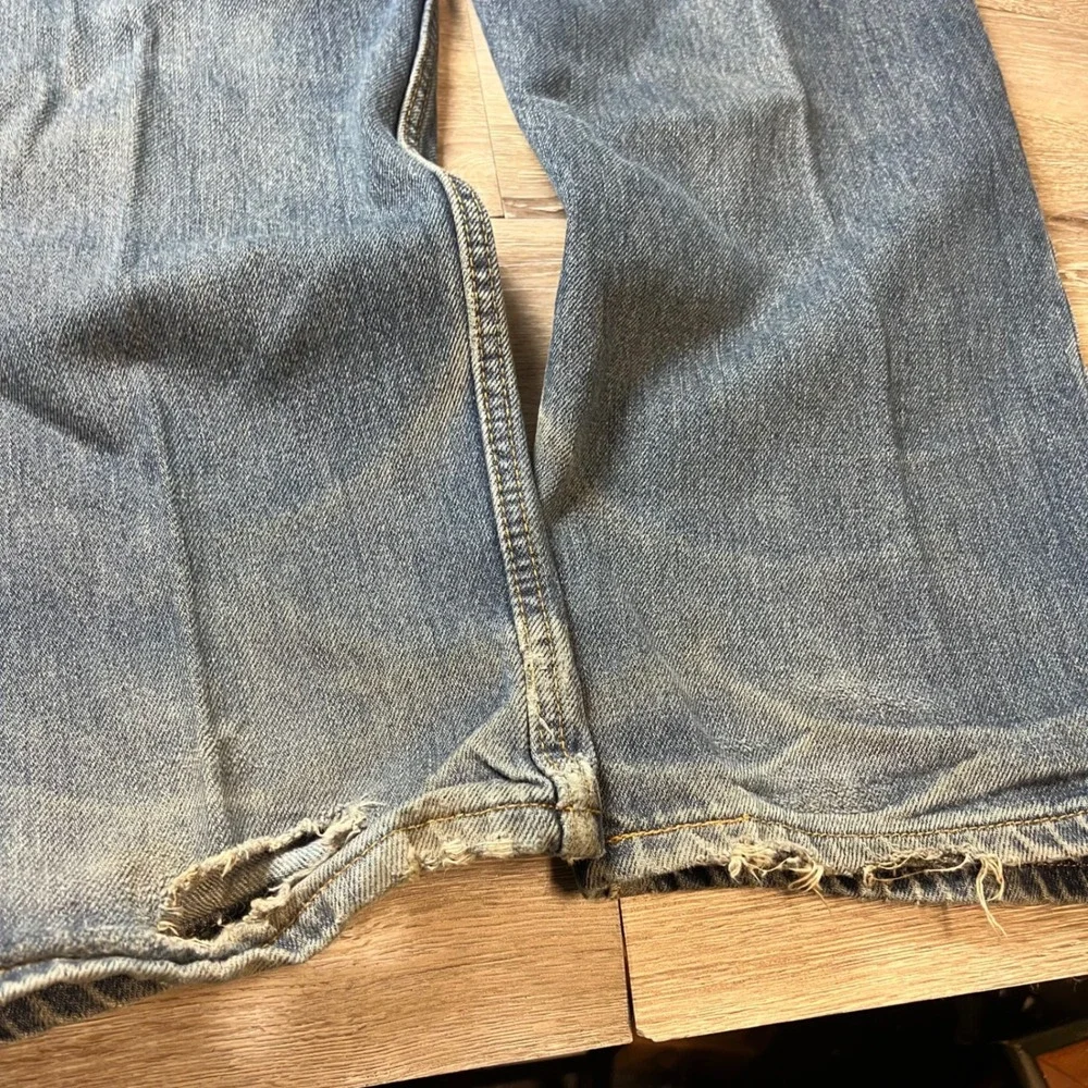 Levis 550 Jeans Mens 36x30 Blue Relaxed Fit Tapered Leg Distressed Denim 90s